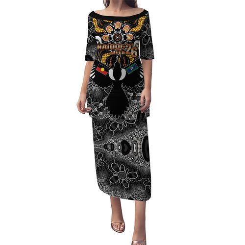 Magpies NAIDOC Week 2026 Personalised Family Matching Puletasi and Hawaiian Shirt Australian Aboriginal Torres Strait Islander Flag