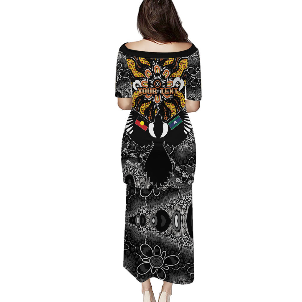Magpies NAIDOC Week 2026 Personalised Family Matching Puletasi and Hawaiian Shirt Australian Aboriginal Torres Strait Islander Flag