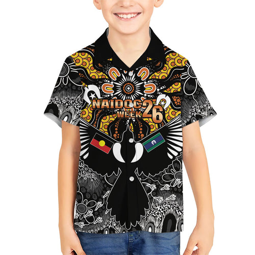 Magpies NAIDOC Week 2026 Personalised Family Matching Puletasi and Hawaiian Shirt Australian Aboriginal Torres Strait Islander Flag