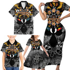 Magpies NAIDOC Week 2026 Personalised Family Matching Short Sleeve Bodycon Dress and Hawaiian Shirt Australian Aboriginal Torres Strait Islander Flag