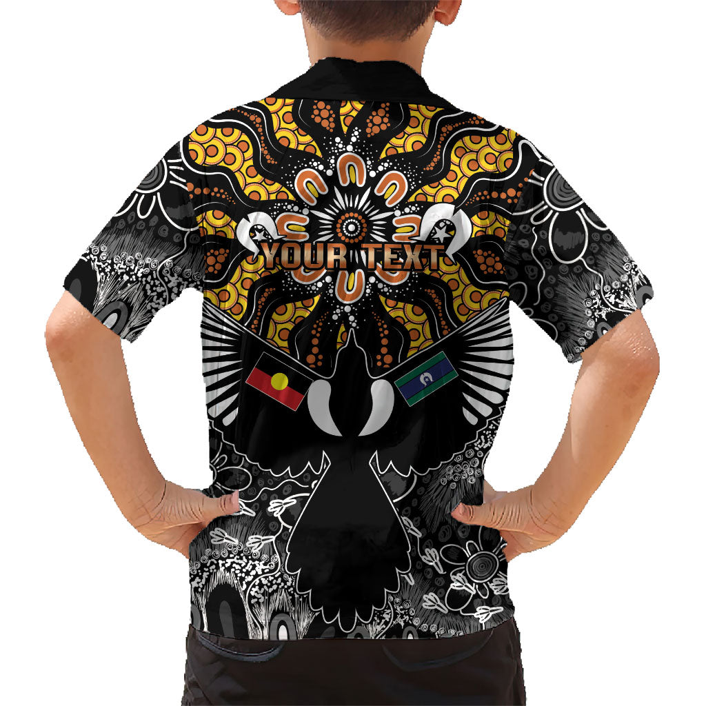 Magpies NAIDOC Week 2026 Personalised Family Matching Short Sleeve Bodycon Dress and Hawaiian Shirt Australian Aboriginal Torres Strait Islander Flag