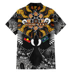 Magpies NAIDOC Week 2026 Personalised Family Matching Short Sleeve Bodycon Dress and Hawaiian Shirt Australian Aboriginal Torres Strait Islander Flag