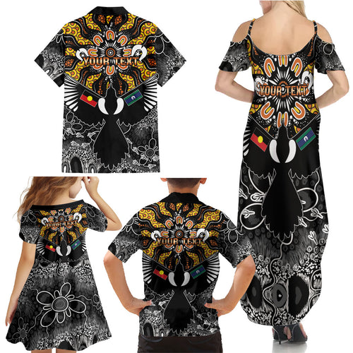 Magpies NAIDOC Week 2026 Personalised Family Matching Summer Maxi Dress and Hawaiian Shirt Australian Aboriginal Torres Strait Islander Flag