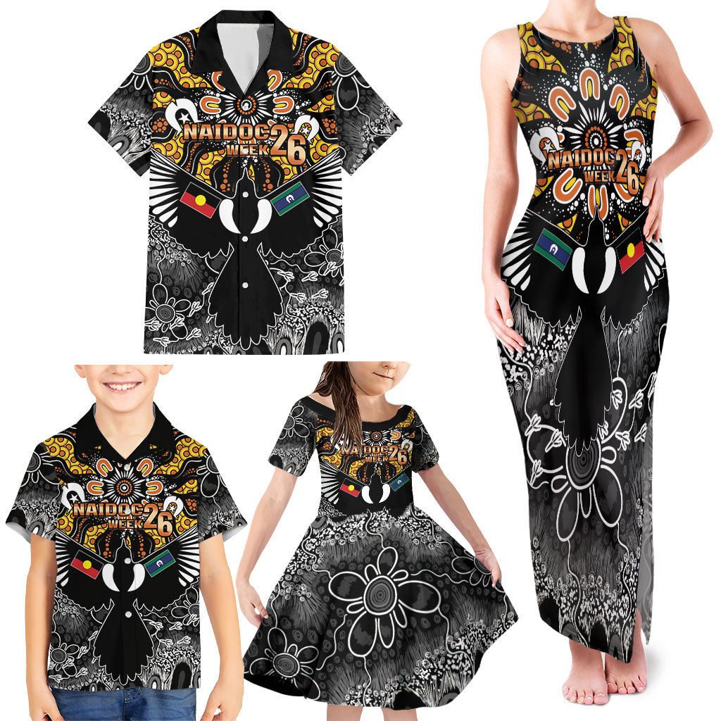 Magpies NAIDOC Week 2026 Personalised Family Matching Tank Maxi Dress and Hawaiian Shirt Australian Aboriginal Torres Strait Islander Flag