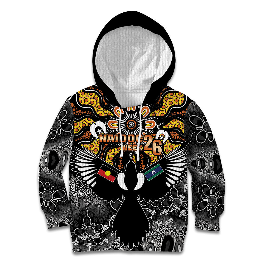 Magpies NAIDOC Week 2026 Personalised Kid Hoodie Australian Aboriginal Torres Strait Islander Flag