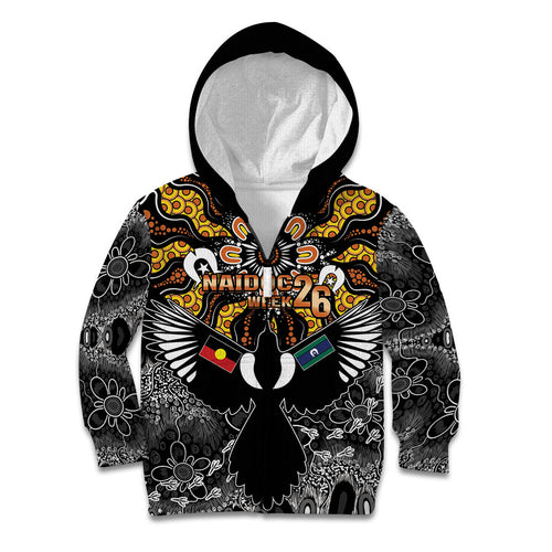Magpies NAIDOC Week 2026 Personalised Kid Hoodie Australian Aboriginal Torres Strait Islander Flag