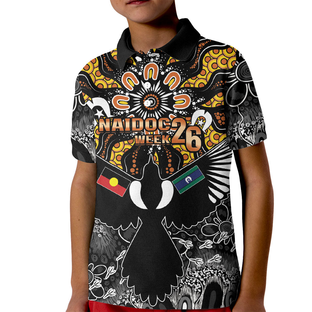 Magpies NAIDOC Week 2026 Personalised Kid Polo Shirt Australian Aboriginal Torres Strait Islander Flag