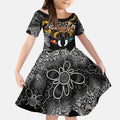 Magpies NAIDOC Week 2026 Personalised Kid Short Sleeve Dress Australian Aboriginal Torres Strait Islander Flag