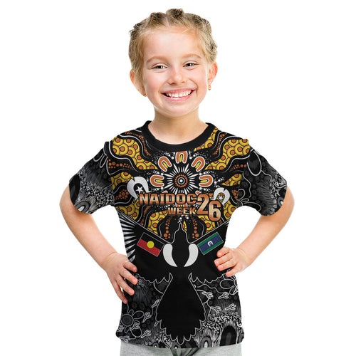Magpies NAIDOC Week 2026 Personalised Kid T Shirt Australian Aboriginal Torres Strait Islander Flag
