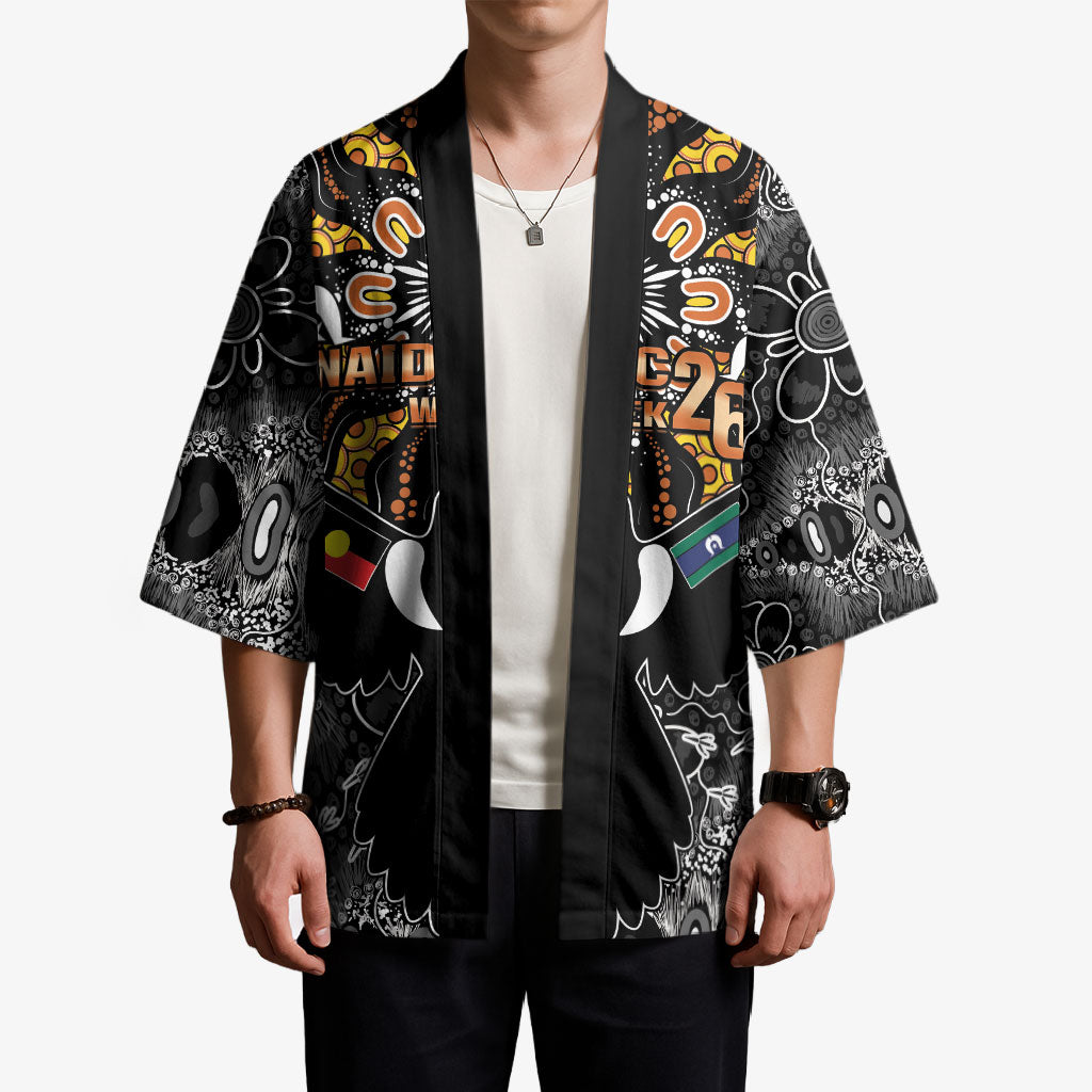 Magpies NAIDOC Week 2026 Personalised Kimono Australian Aboriginal Torres Strait Islander Flag