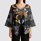 Magpies NAIDOC Week 2026 Personalised Kimono Sleeve Blouse Australian Aboriginal Torres Strait Islander Flag