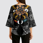 Magpies NAIDOC Week 2026 Personalised Kimono Sleeve Blouse Australian Aboriginal Torres Strait Islander Flag