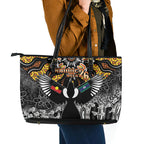 Magpies NAIDOC Week 2026 Leather Tote Bag Australian Aboriginal Torres Strait Islander Flag