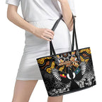 Magpies NAIDOC Week 2026 Leather Tote Bag Australian Aboriginal Torres Strait Islander Flag