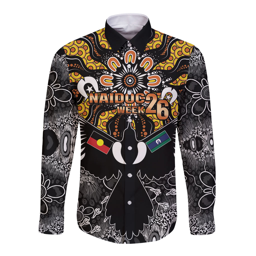 Magpies NAIDOC Week 2026 Personalised Long Sleeve Button Shirt Australian Aboriginal Torres Strait Islander Flag
