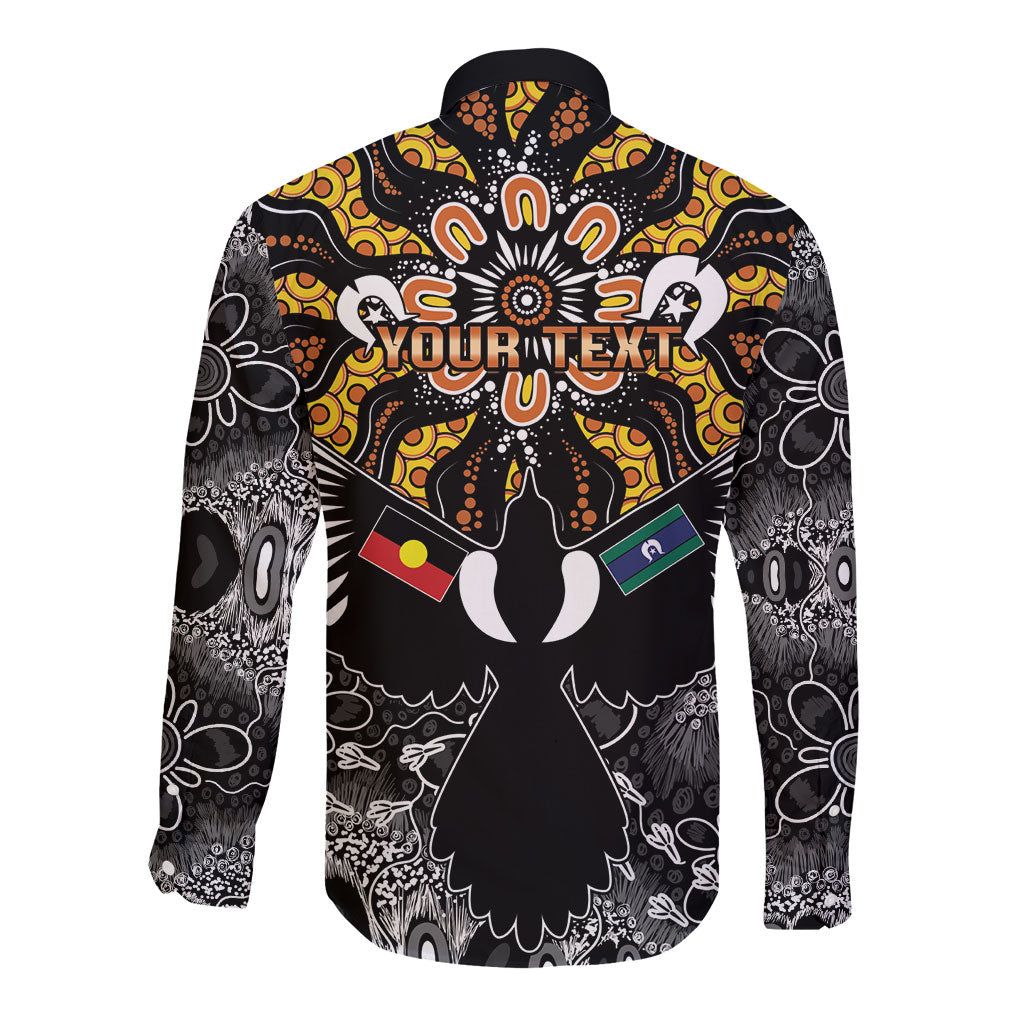 Magpies NAIDOC Week 2026 Personalised Long Sleeve Button Shirt Australian Aboriginal Torres Strait Islander Flag