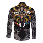 Magpies NAIDOC Week 2026 Personalised Long Sleeve Button Shirt Australian Aboriginal Torres Strait Islander Flag