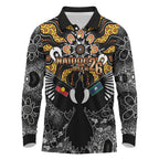 Magpies NAIDOC Week 2026 Personalised Long Sleeve Polo Shirt Australian Aboriginal Torres Strait Islander Flag