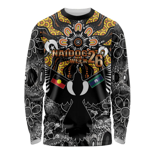 Magpies NAIDOC Week 2026 Personalised Long Sleeve Shirt Australian Aboriginal Torres Strait Islander Flag