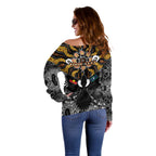 Magpies NAIDOC Week 2026 Personalised Off Shoulder Sweater Australian Aboriginal Torres Strait Islander Flag