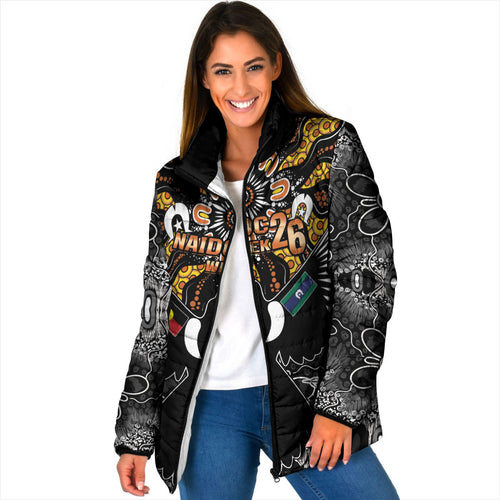 Magpies NAIDOC Week 2026 Personalised Padded Jacket Australian Aboriginal Torres Strait Islander Flag