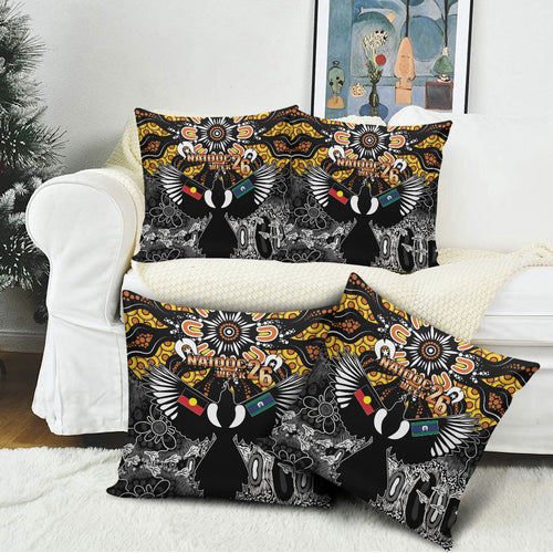 Magpies NAIDOC Week 2026 Pillow Cover Australian Aboriginal Torres Strait Islander Flag