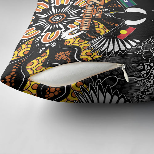 Magpies NAIDOC Week 2026 Pillow Cover Australian Aboriginal Torres Strait Islander Flag