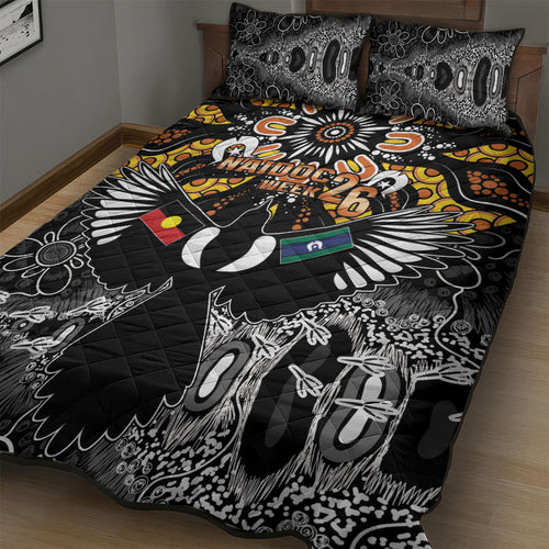 Magpies NAIDOC Week 2026 Quilt Bed Set Australian Aboriginal Torres Strait Islander Flag