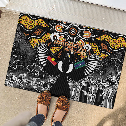 Magpies NAIDOC Week 2026 Rubber Doormat Australian Aboriginal Torres Strait Islander Flag