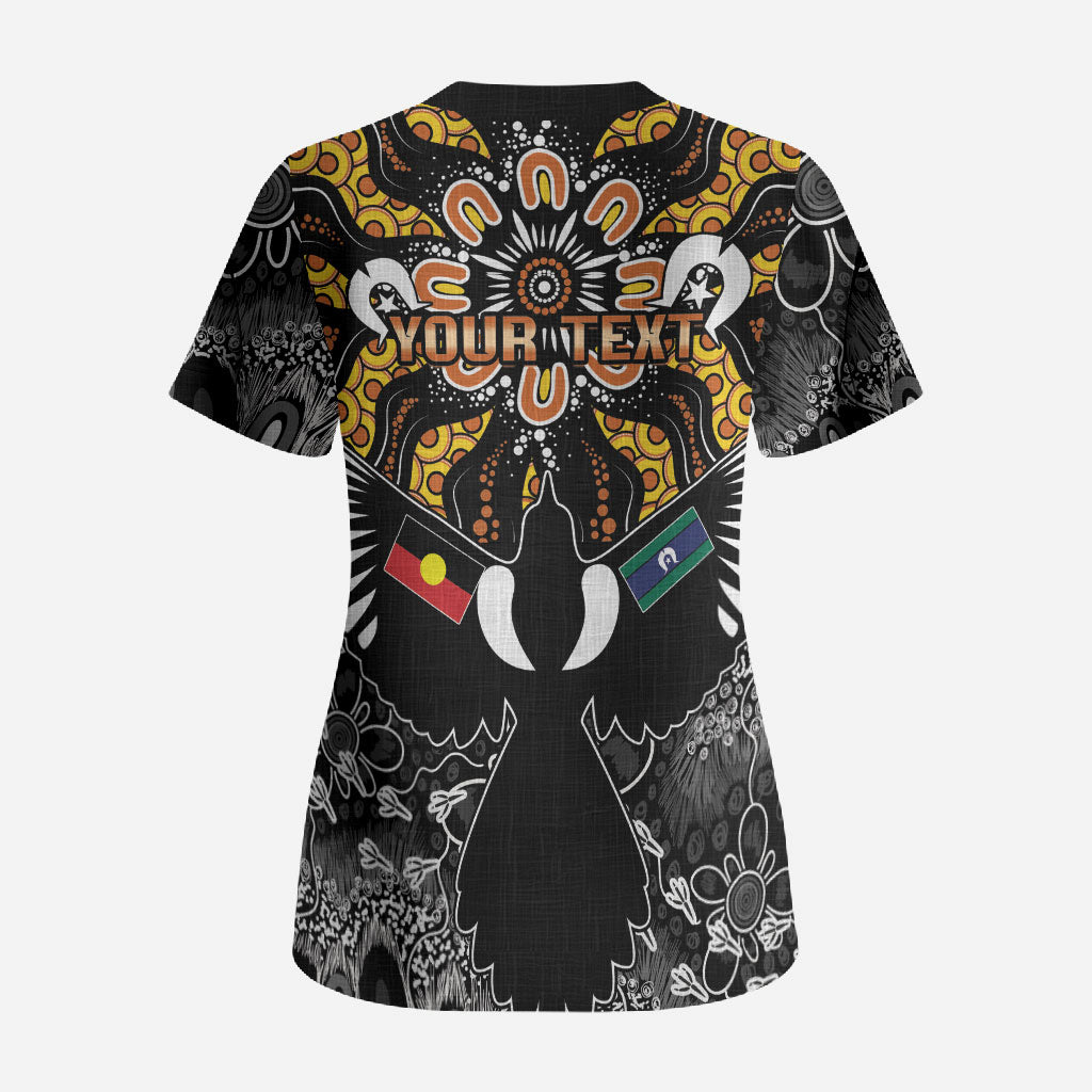 Magpies NAIDOC Week 2026 Personalised Scrub Top Australian Aboriginal Torres Strait Islander Flag