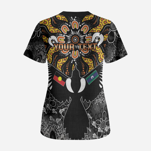Magpies NAIDOC Week 2026 Personalised Scrub Top Australian Aboriginal Torres Strait Islander Flag