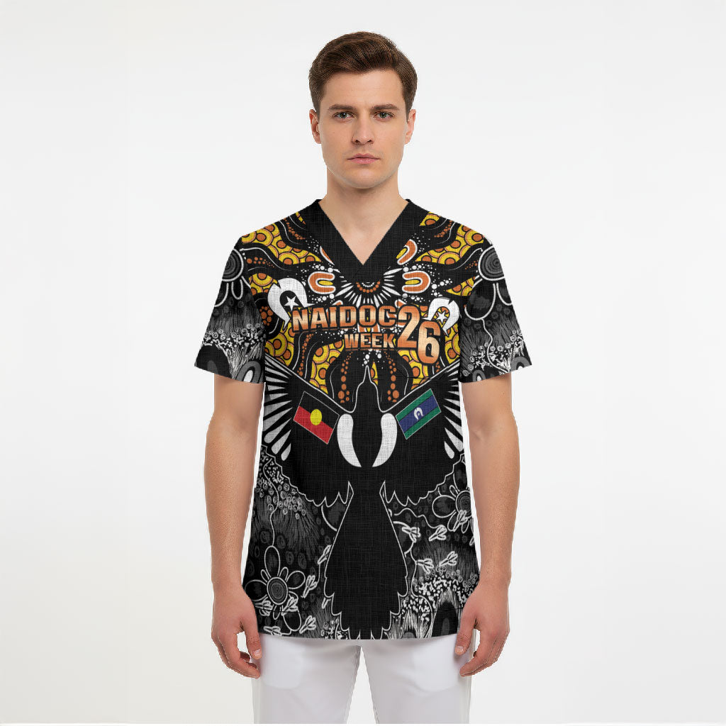 Magpies NAIDOC Week 2026 Personalised Scrub Top Australian Aboriginal Torres Strait Islander Flag