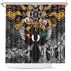 Magpies NAIDOC Week 2026 Shower Curtain Australian Aboriginal Torres Strait Islander Flag
