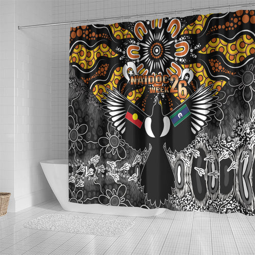 Magpies NAIDOC Week 2026 Shower Curtain Australian Aboriginal Torres Strait Islander Flag
