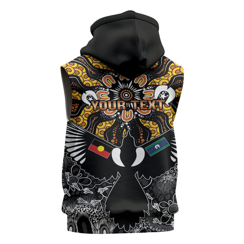 Magpies NAIDOC Week 2026 Personalised Sleeveless Hoodie Australian Aboriginal Torres Strait Islander Flag