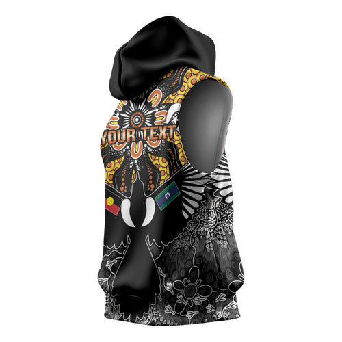 Magpies NAIDOC Week 2026 Personalised Sleeveless Hoodie Australian Aboriginal Torres Strait Islander Flag