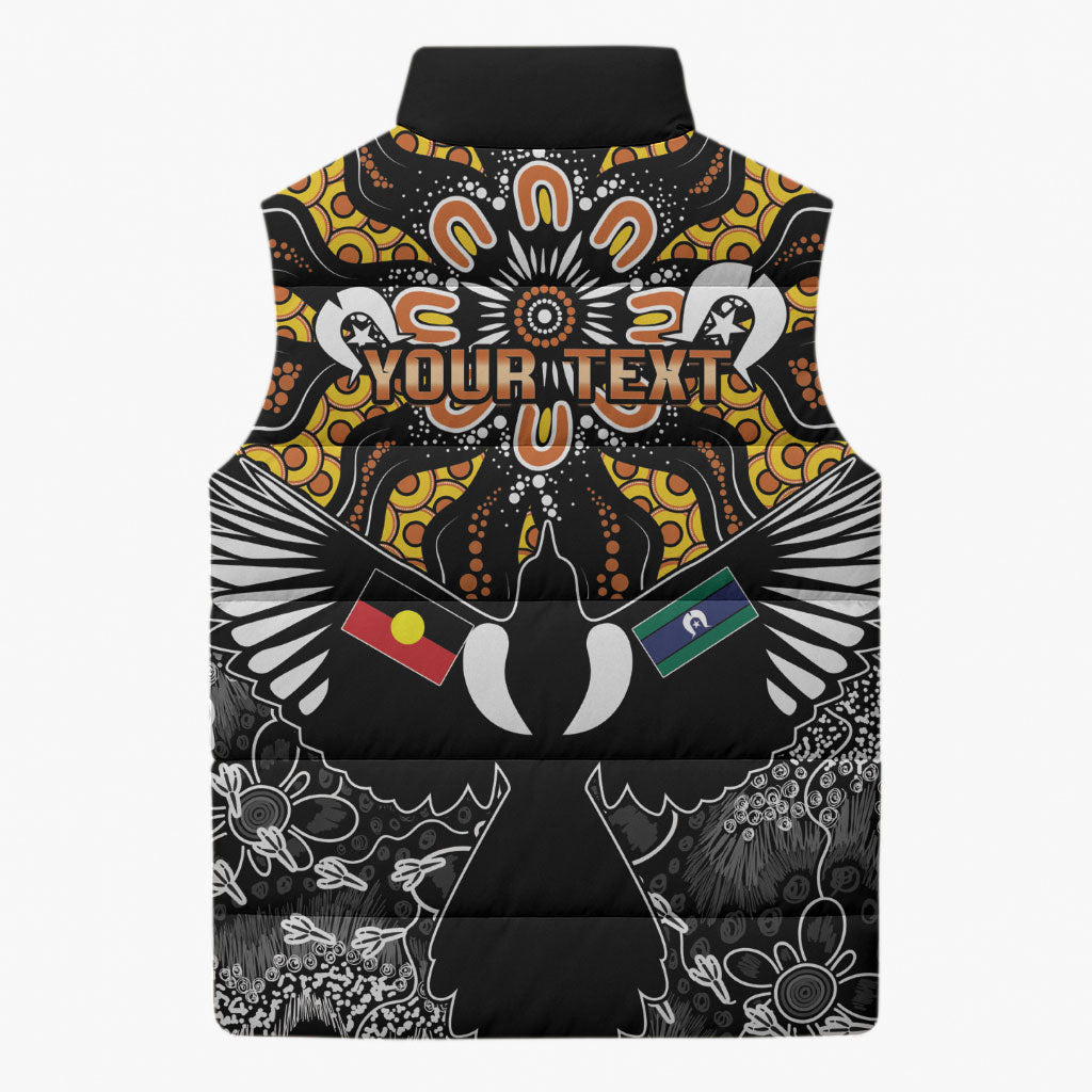Magpies NAIDOC Week 2026 Personalised Sleeveless Puffer Jacket Australian Aboriginal Torres Strait Islander Flag
