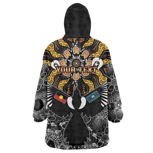 Magpies NAIDOC Week 2026 Personalised Wearable Blanket Hoodie Australian Aboriginal Torres Strait Islander Flag