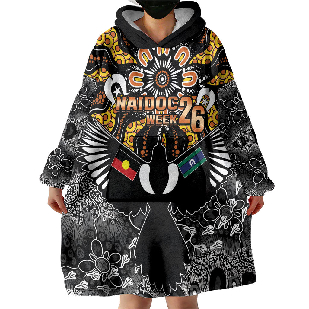 Magpies NAIDOC Week 2026 Personalised Wearable Blanket Hoodie Australian Aboriginal Torres Strait Islander Flag