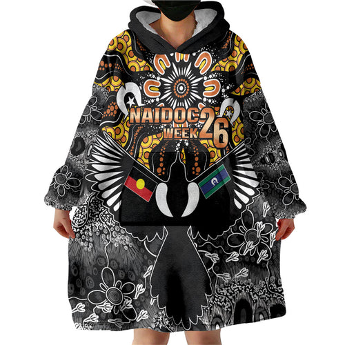 Magpies NAIDOC Week 2026 Personalised Wearable Blanket Hoodie Australian Aboriginal Torres Strait Islander Flag
