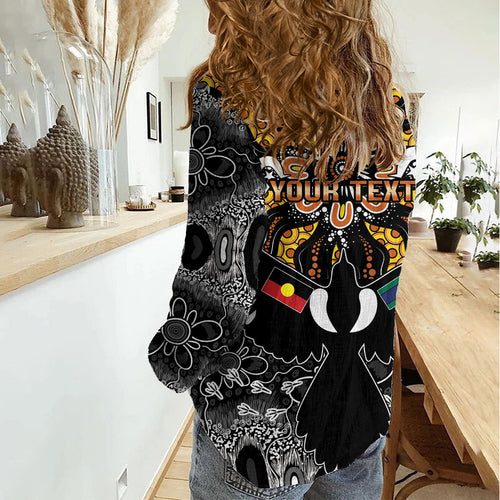 Magpies NAIDOC Week 2026 Personalised Women Casual Shirt Australian Aboriginal Torres Strait Islander Flag