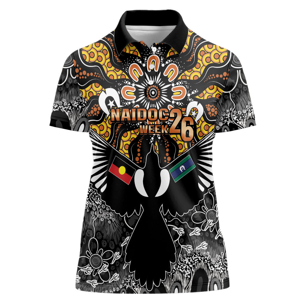 Magpies NAIDOC Week 2026 Personalised Women Polo Shirt Australian Aboriginal Torres Strait Islander Flag