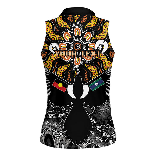 Magpies NAIDOC Week 2026 Personalised Women Sleeveless Polo Shirt Australian Aboriginal Torres Strait Islander Flag