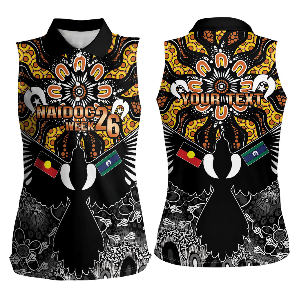 Magpies NAIDOC Week 2026 Personalised Women Sleeveless Polo Shirt Australian Aboriginal Torres Strait Islander Flag