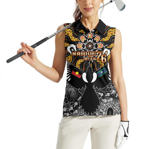 Magpies NAIDOC Week 2026 Personalised Women Sleeveless Polo Shirt Australian Aboriginal Torres Strait Islander Flag