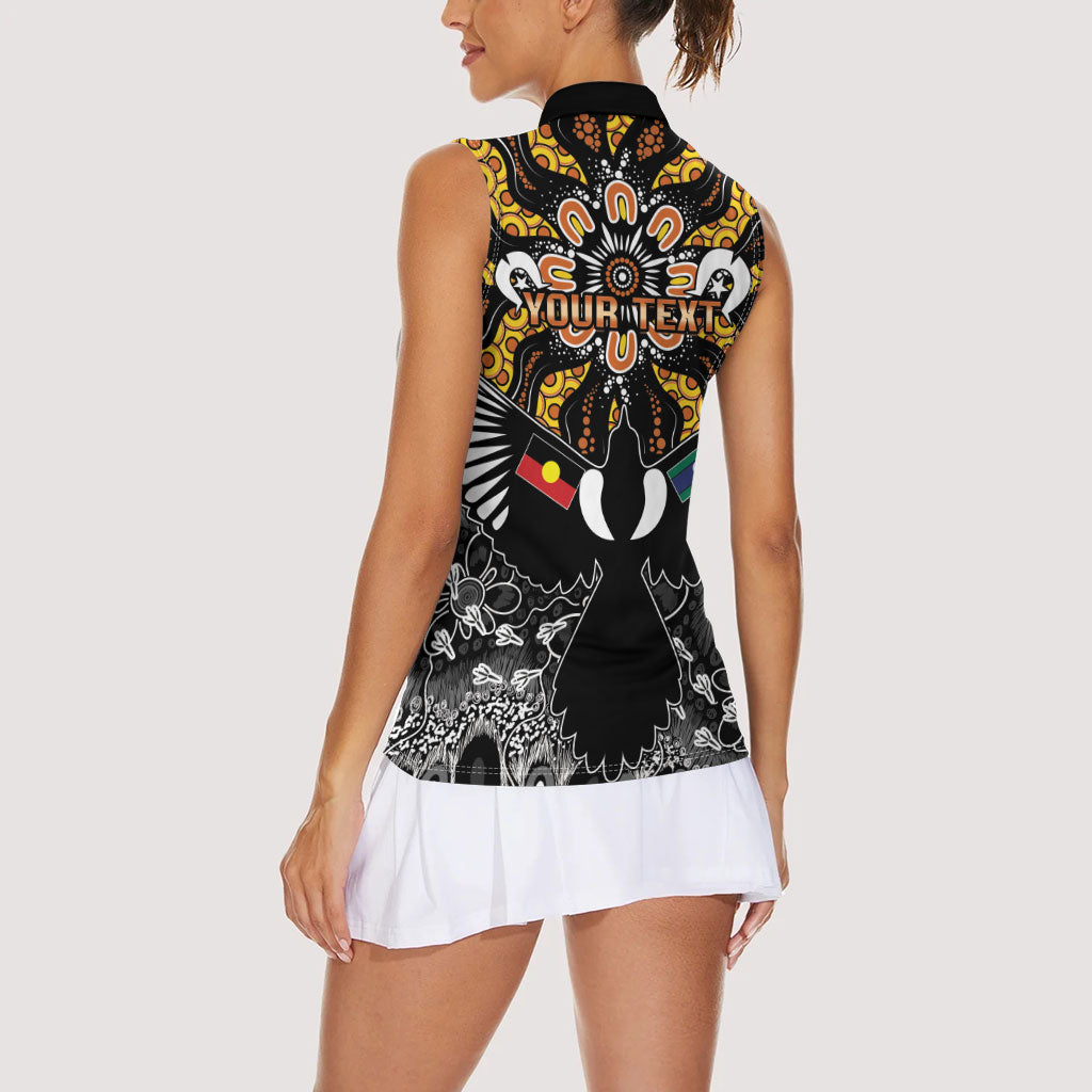 Magpies NAIDOC Week 2026 Personalised Women Sleeveless Polo Shirt Australian Aboriginal Torres Strait Islander Flag