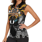 Magpies NAIDOC Week 2026 Personalised Women Sleeveless Polo Shirt Australian Aboriginal Torres Strait Islander Flag