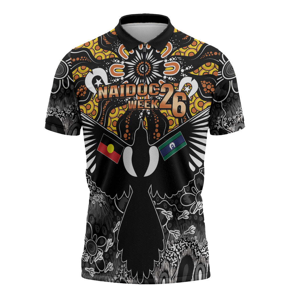 Magpies NAIDOC Week 2026 Personalised Zipper Polo Shirt Australian Aboriginal Torres Strait Islander Flag
