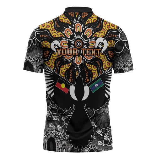 Magpies NAIDOC Week 2026 Personalised Zipper Polo Shirt Australian Aboriginal Torres Strait Islander Flag