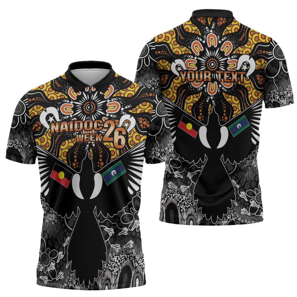 Magpies NAIDOC Week 2026 Personalised Zipper Polo Shirt Australian Aboriginal Torres Strait Islander Flag